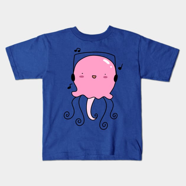 Jellyfish Headphones Kids T-Shirt by saradaboru